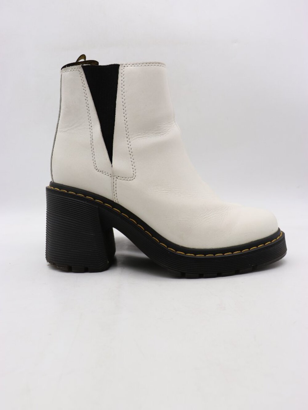 Doc Dr. Martens Spence Women's Size 10 White Leather Platform Chelsea Boots Pull
